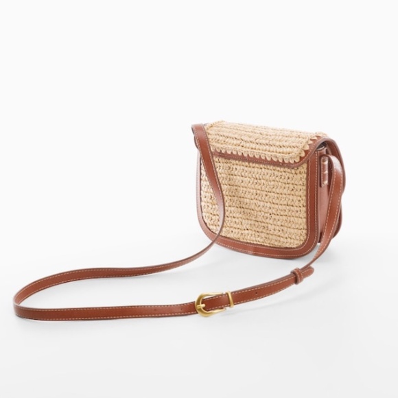 MANGO Natural Fiber Shoulder Bag - Picture 3 of 9